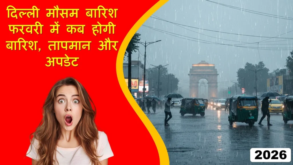 दिल्ली मौसम बारिश: फरवरी 2026 में कब होगी बारिश अपडेट