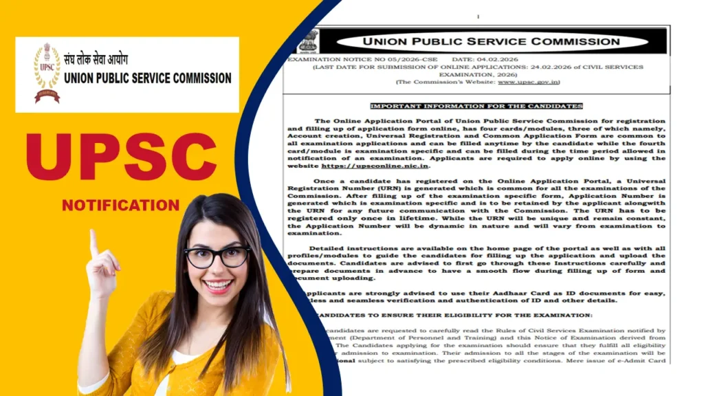 UPSC Notification 2026: Apply Online, Exam Date, Eligibility