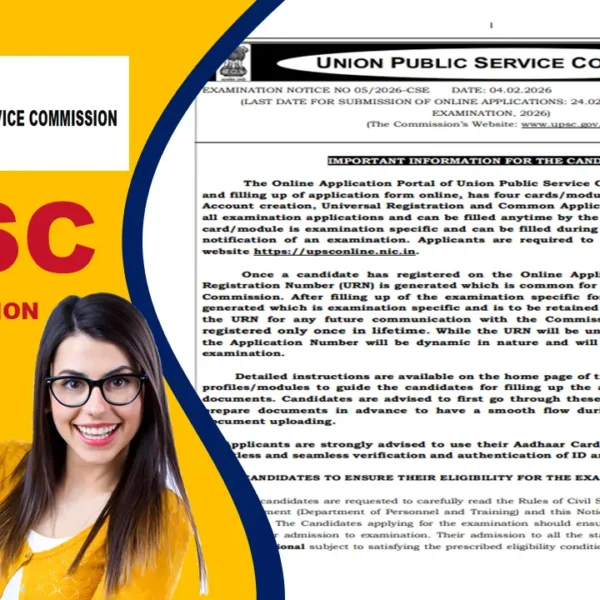 UPSC Notification 2026: Apply Online, Exam Date, Eligibility