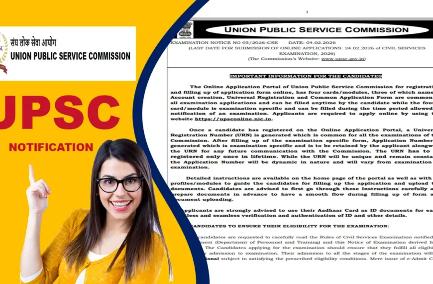 UPSC Notification 2026: Apply Online, Exam Date, Eligibility